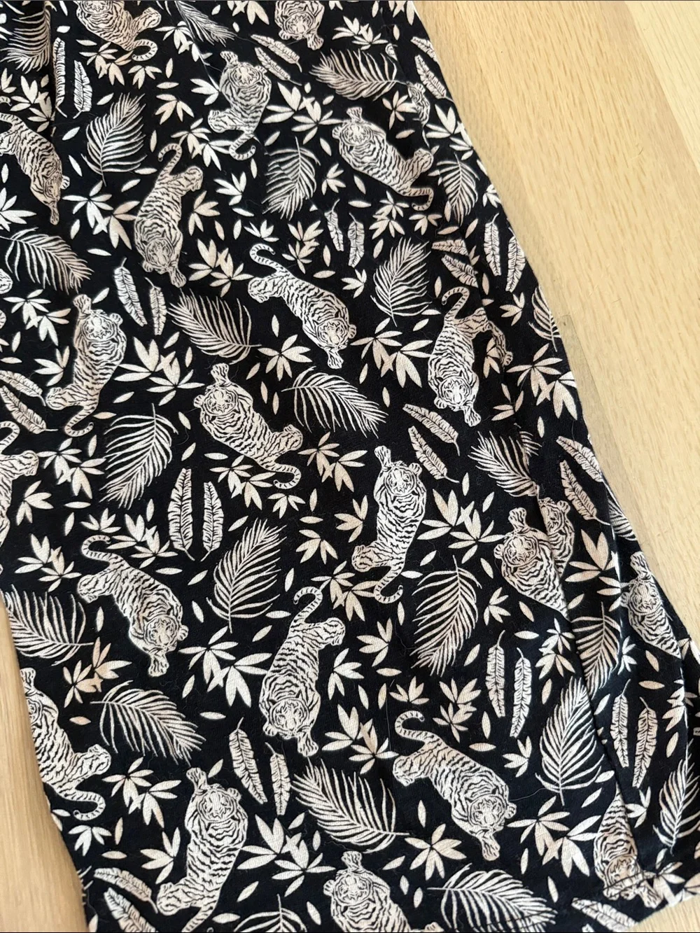 Old Navy Black and White Tropical-Print Wide-Leg Jumpsuit